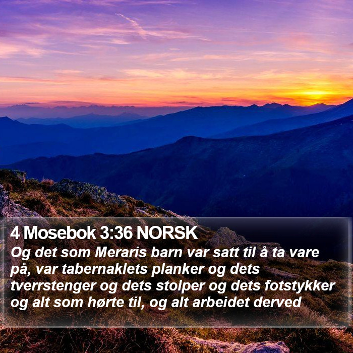 4 Mosebok 3:36 NORSK Bible Study