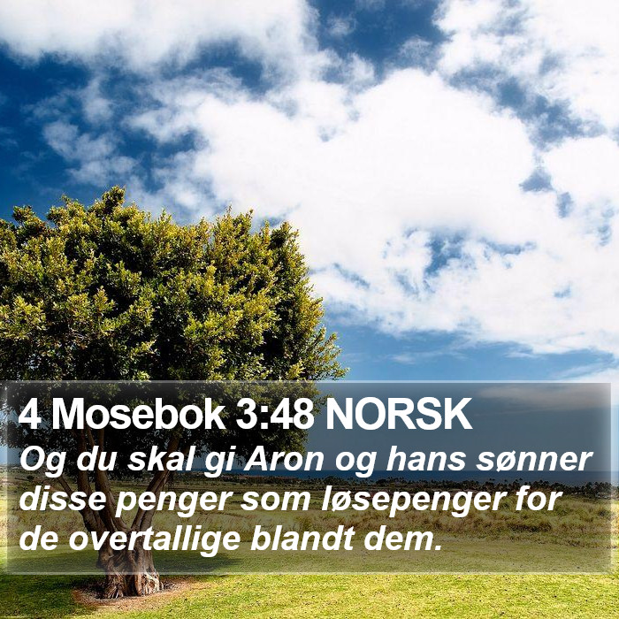 4 Mosebok 3:48 NORSK Bible Study