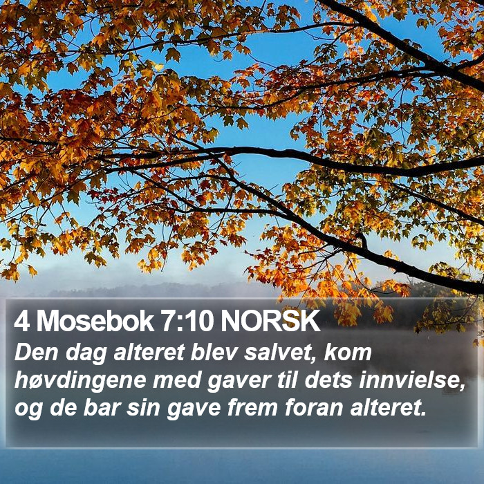 4 Mosebok 7:10 NORSK Bible Study