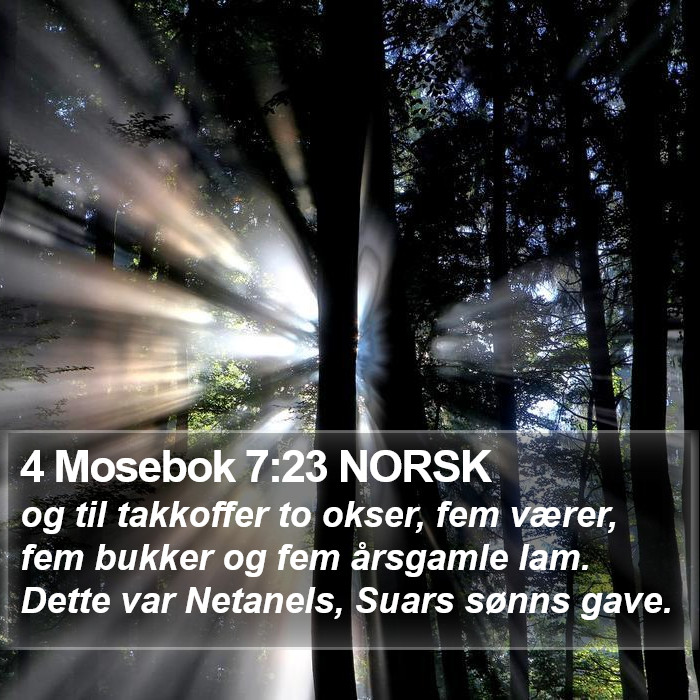 4 Mosebok 7:23 NORSK Bible Study