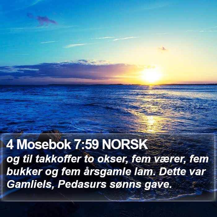 4 Mosebok 7:59 NORSK Bible Study