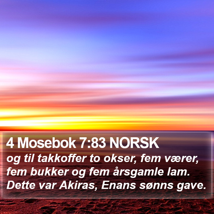 4 Mosebok 7:83 NORSK Bible Study