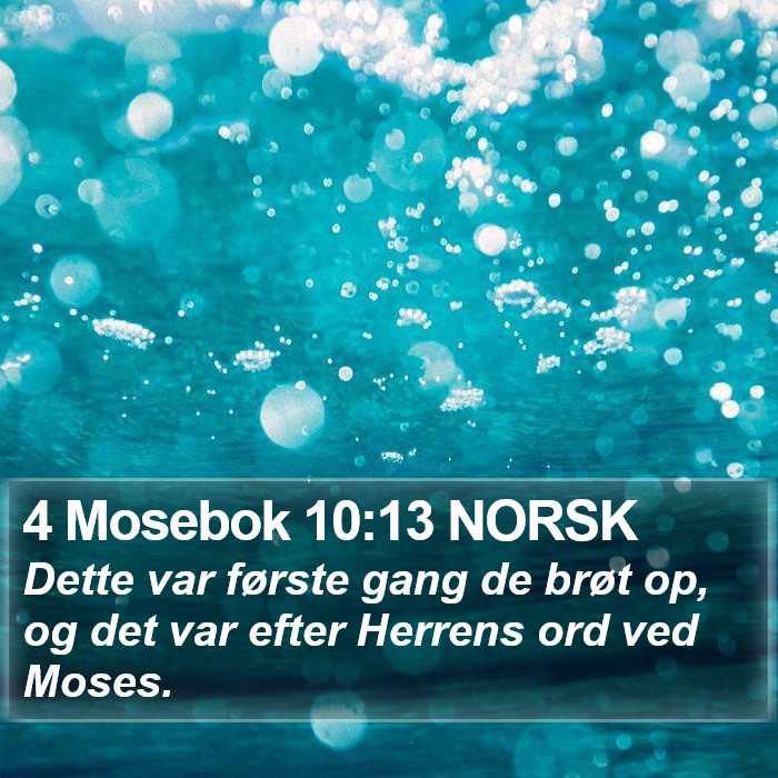 4 Mosebok 10:13 NORSK Bible Study