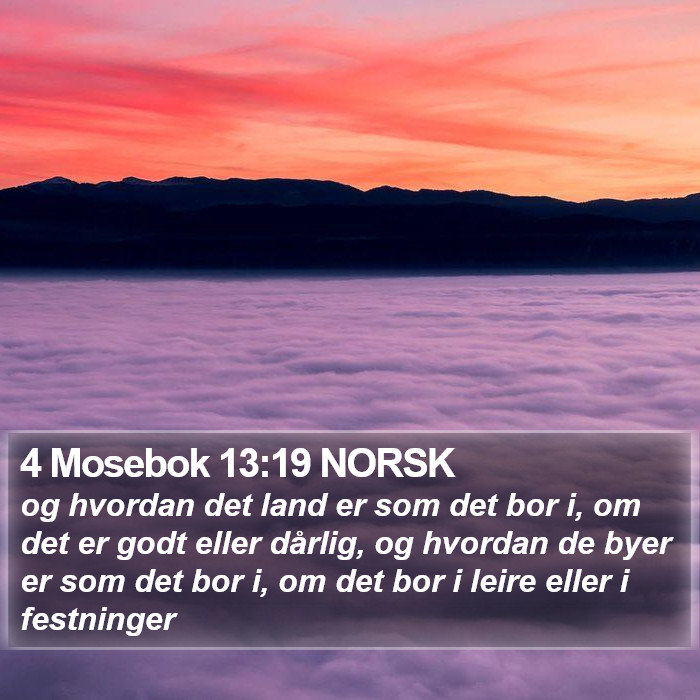 4 Mosebok 13:19 NORSK Bible Study