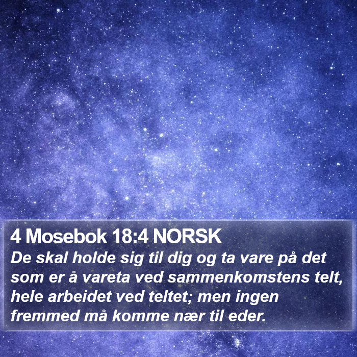 4 Mosebok 18:4 NORSK Bible Study