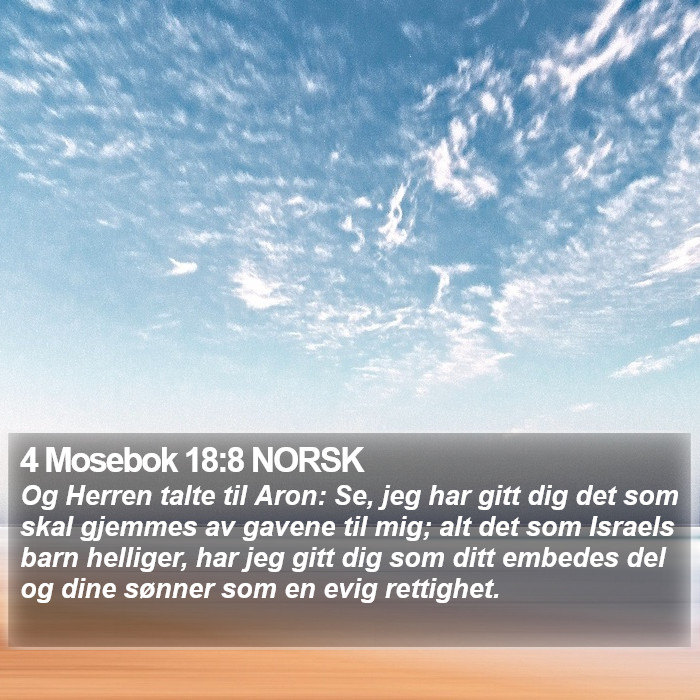 4 Mosebok 18:8 NORSK Bible Study