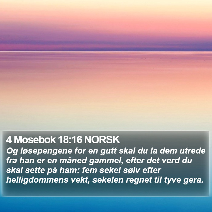 4 Mosebok 18:16 NORSK Bible Study