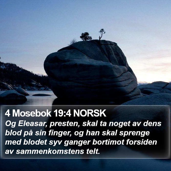 4 Mosebok 19:4 NORSK Bible Study