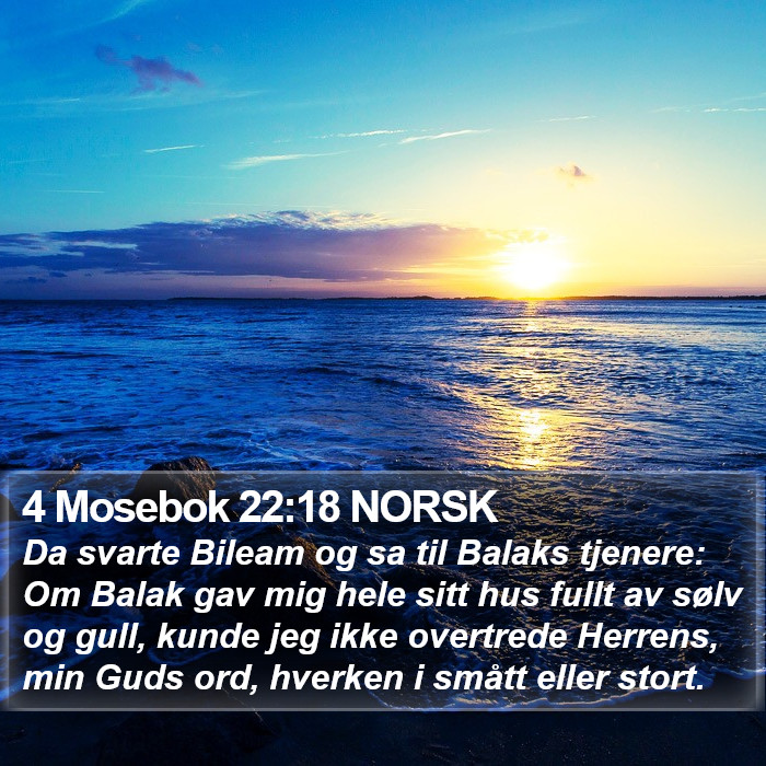 4 Mosebok 22:18 NORSK Bible Study