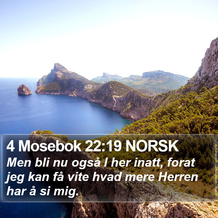 4 Mosebok 22:19 NORSK Bible Study