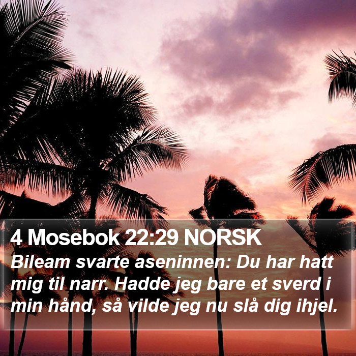 4 Mosebok 22:29 NORSK Bible Study