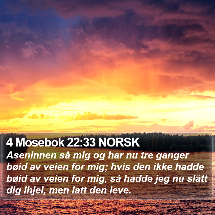 4 Mosebok 22:33 NORSK Bible Study