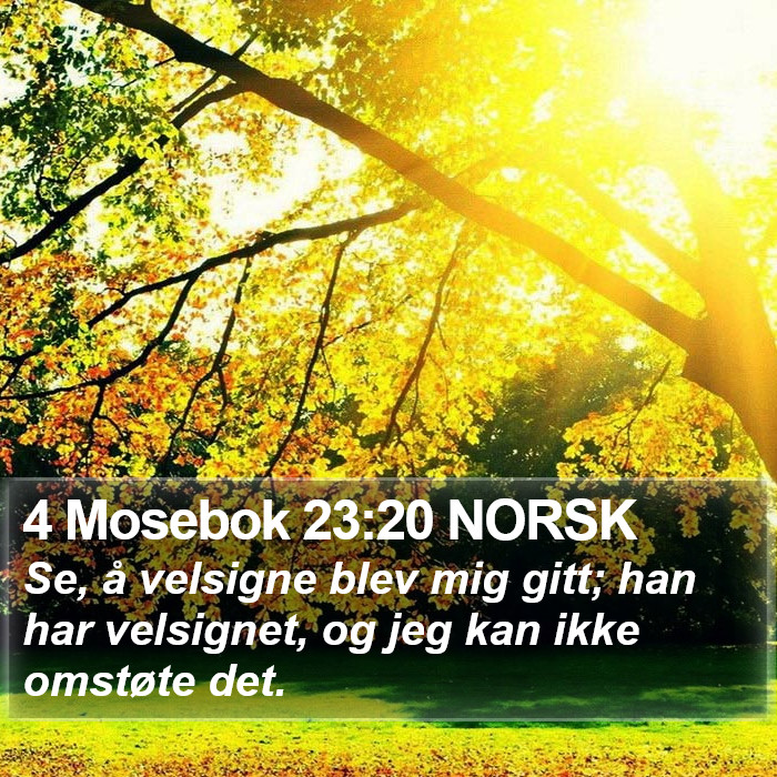 4 Mosebok 23:20 NORSK Bible Study