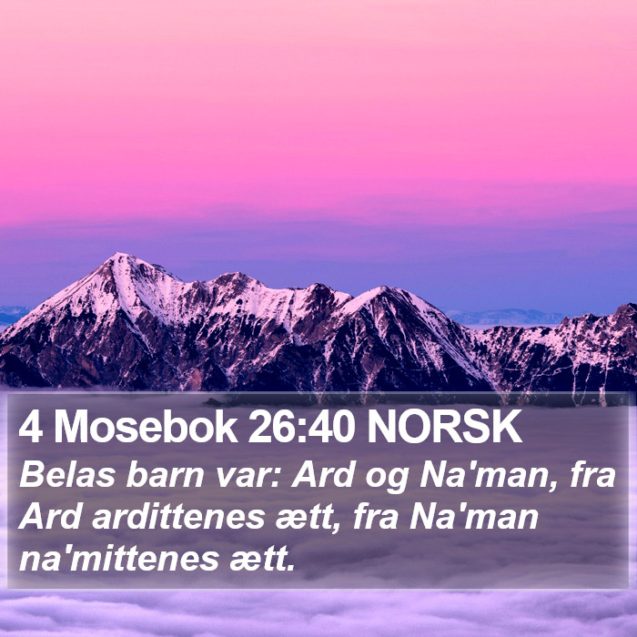 4 Mosebok 26:40 NORSK Bible Study