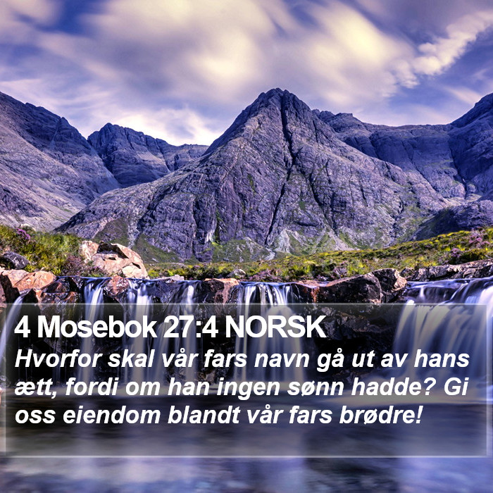 4 Mosebok 27:4 NORSK Bible Study