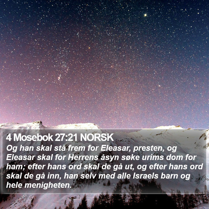 4 Mosebok 27:21 NORSK Bible Study