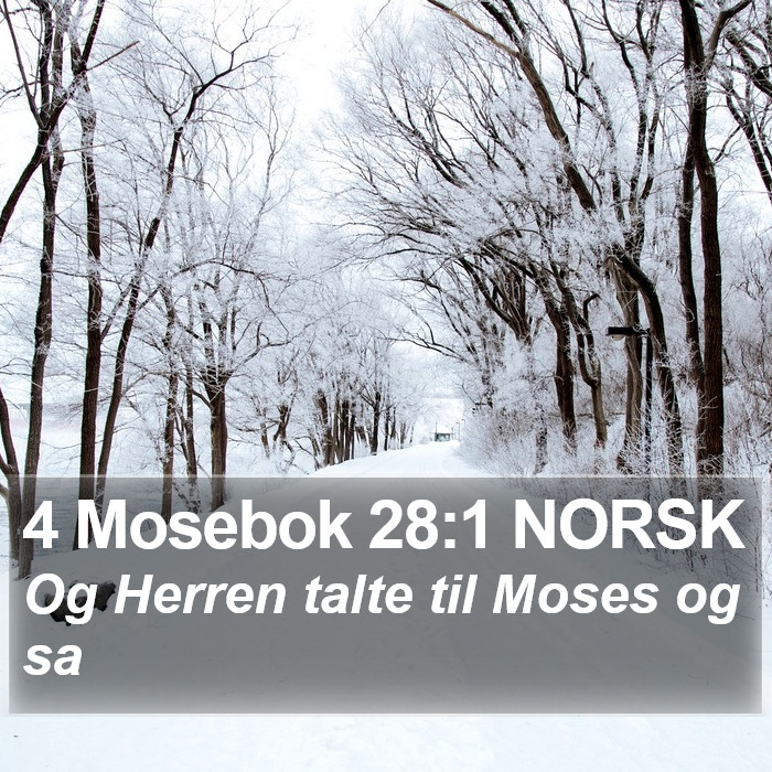 4 Mosebok 28:1 NORSK Bible Study