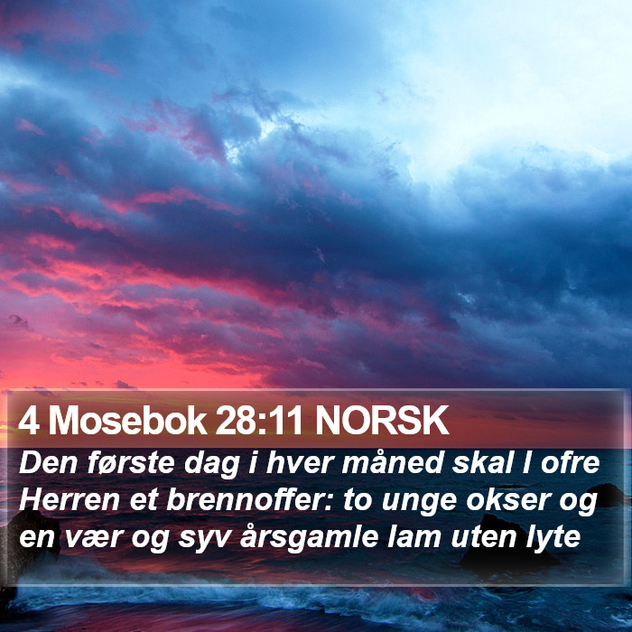 4 Mosebok 28:11 NORSK Bible Study