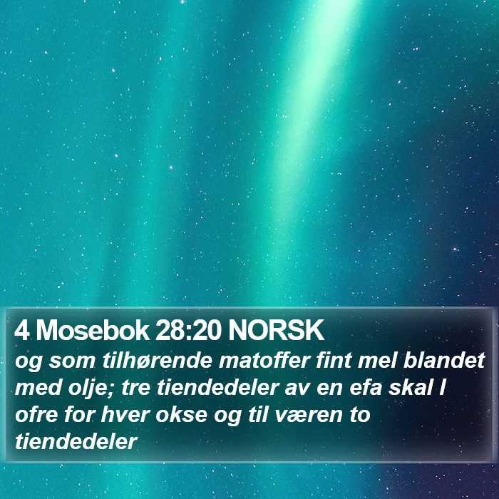 4 Mosebok 28:20 NORSK Bible Study