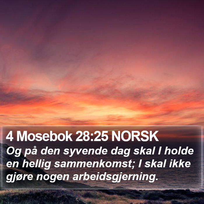 4 Mosebok 28:25 NORSK Bible Study