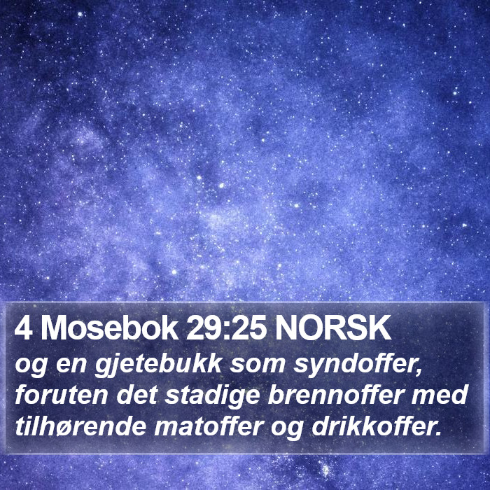 4 Mosebok 29:25 NORSK Bible Study