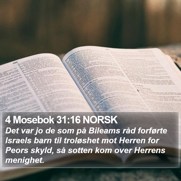 4 Mosebok 31:16 NORSK Bible Study