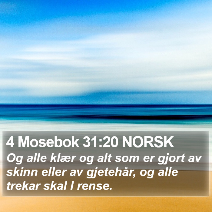 4 Mosebok 31:20 NORSK Bible Study