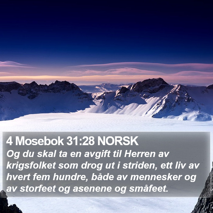 4 Mosebok 31:28 NORSK Bible Study