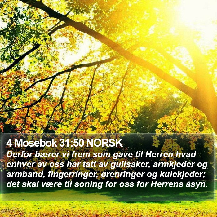 4 Mosebok 31:50 NORSK Bible Study