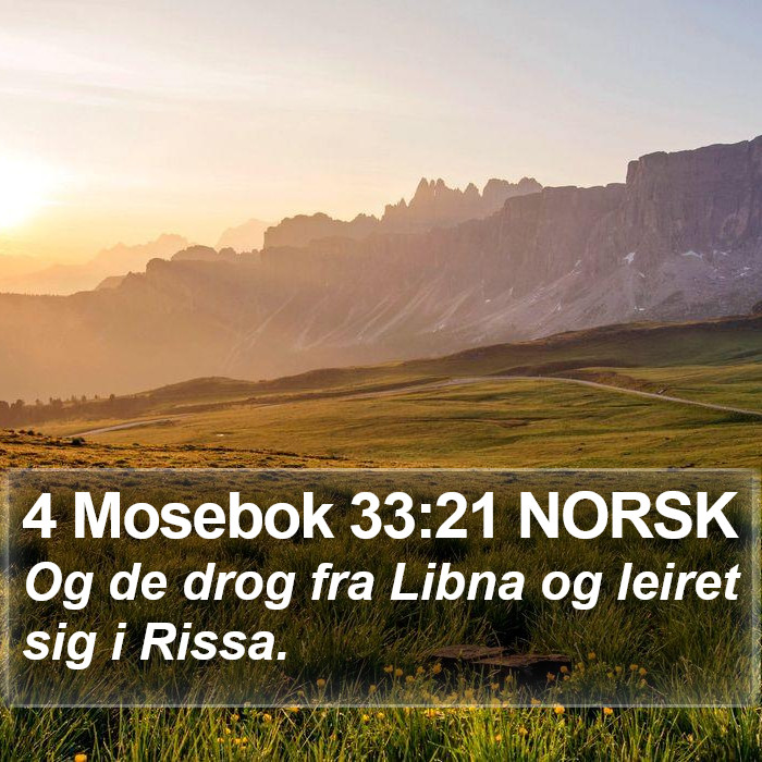 4 Mosebok 33:21 NORSK Bible Study