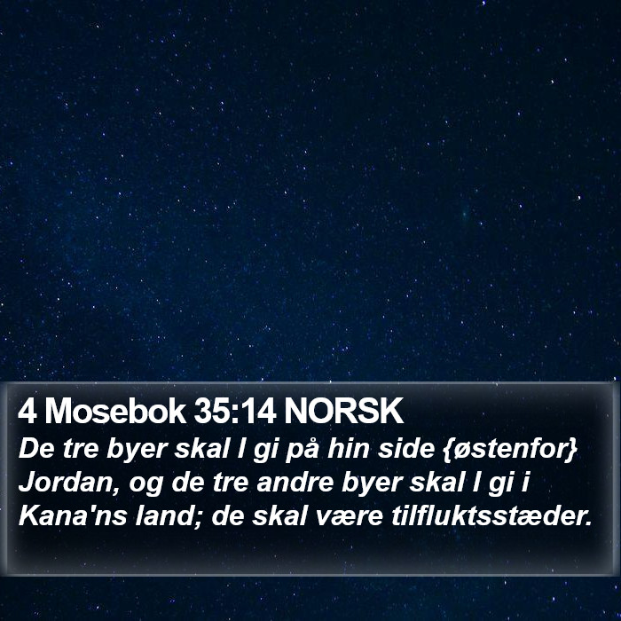 4 Mosebok 35:14 NORSK Bible Study