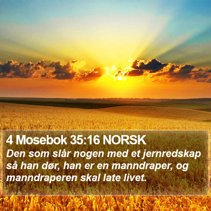 4 Mosebok 35:16 NORSK Bible Study