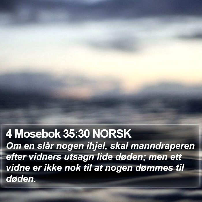 4 Mosebok 35:30 NORSK Bible Study