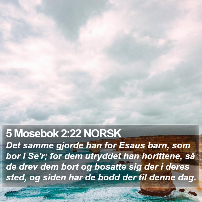 5 Mosebok 2:22 NORSK Bible Study