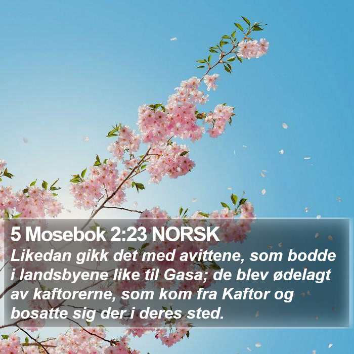 5 Mosebok 2:23 NORSK Bible Study