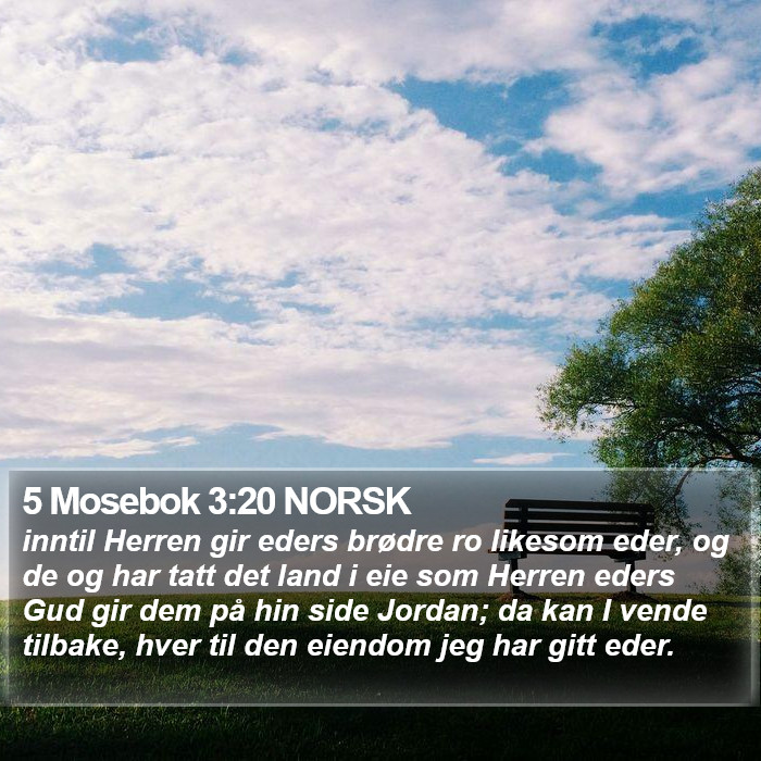 5 Mosebok 3:20 NORSK Bible Study