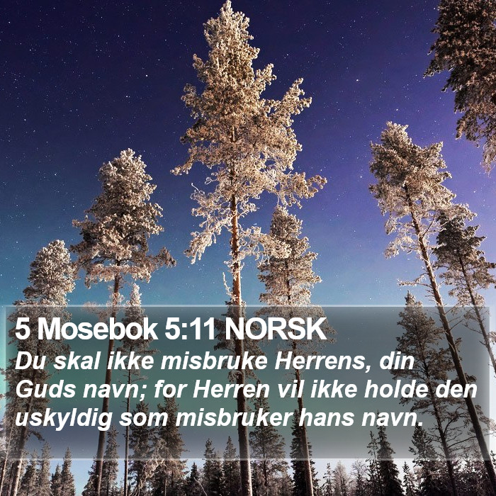 5 Mosebok 5:11 NORSK Bible Study