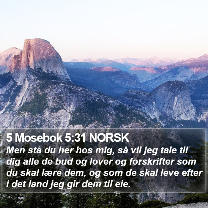 5 Mosebok 5:31 NORSK Bible Study