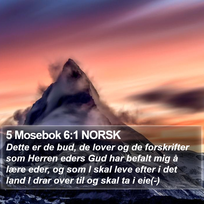 5 Mosebok 6:1 NORSK Bible Study