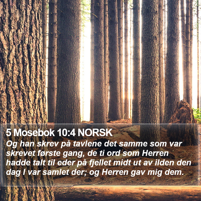 5 Mosebok 10:4 NORSK Bible Study