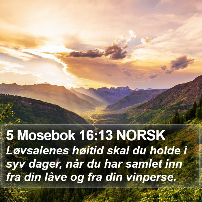 5 Mosebok 16:13 NORSK Bible Study