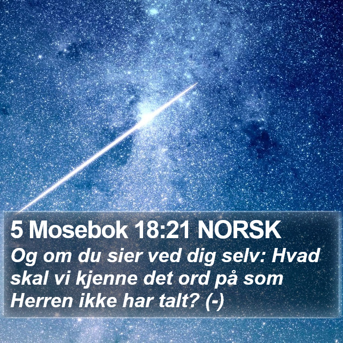 5 Mosebok 18:21 NORSK Bible Study