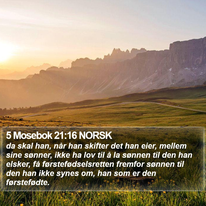 5 Mosebok 21:16 NORSK Bible Study