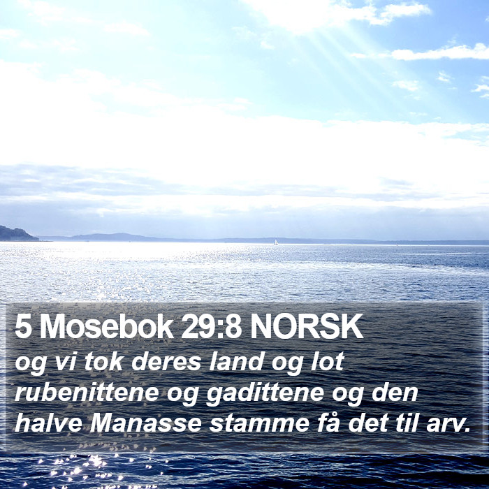 5 Mosebok 29:8 NORSK Bible Study