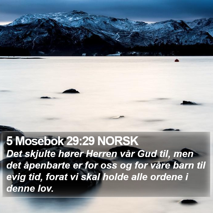 5 Mosebok 29:29 NORSK Bible Study