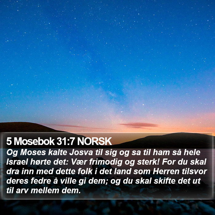 5 Mosebok 31:7 NORSK Bible Study