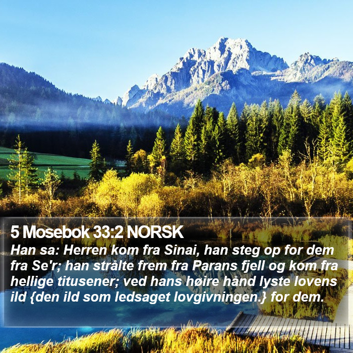 5 Mosebok 33:2 NORSK Bible Study