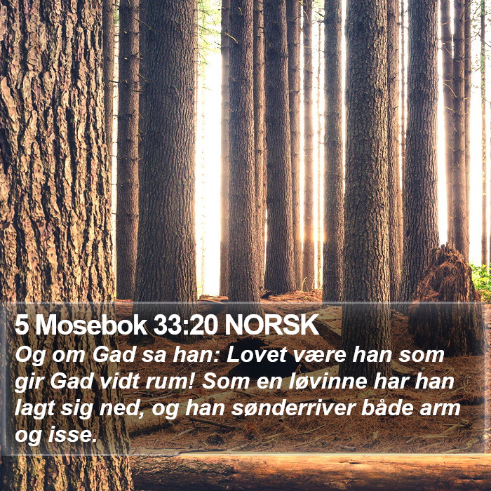 5 Mosebok 33:20 NORSK Bible Study