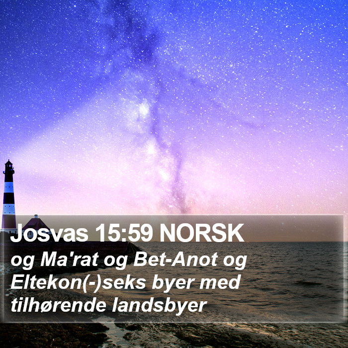 Josvas 15:59 NORSK Bible Study