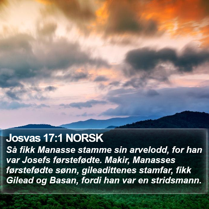 Josvas 17:1 NORSK Bible Study